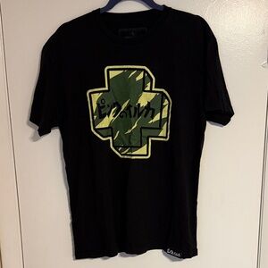 Pink Dolphin Black Tee with Green Graphic